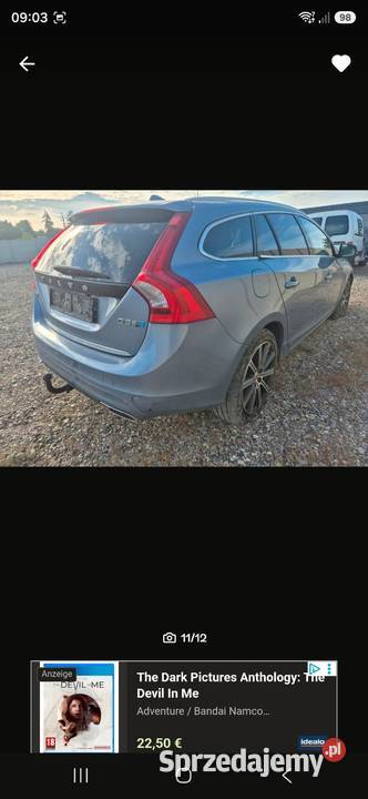 Volvo v 60 lift 2017 czesci drzwi 24 diesel osobowe Świnoujście