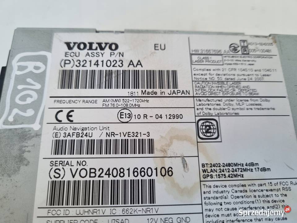 Volvo V40 II V60 S60 II RADIOODTWARZACZ CD radio Chełm