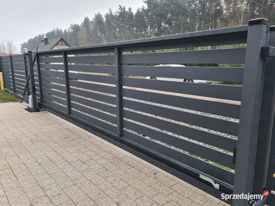 Brama skrzydłowa 400x150 nowoczesne ogrodzenia skrzydłowa wielkopolskie Kalisz