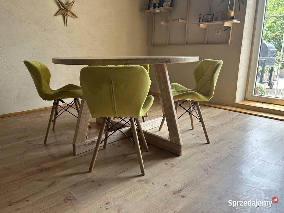 Okrągły stół jesionowy Warszawa sprzedam