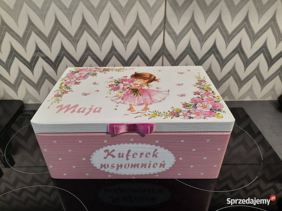 Kuferek z dziewczynką szkatułka decoupage Kędzierzyn-Koźle