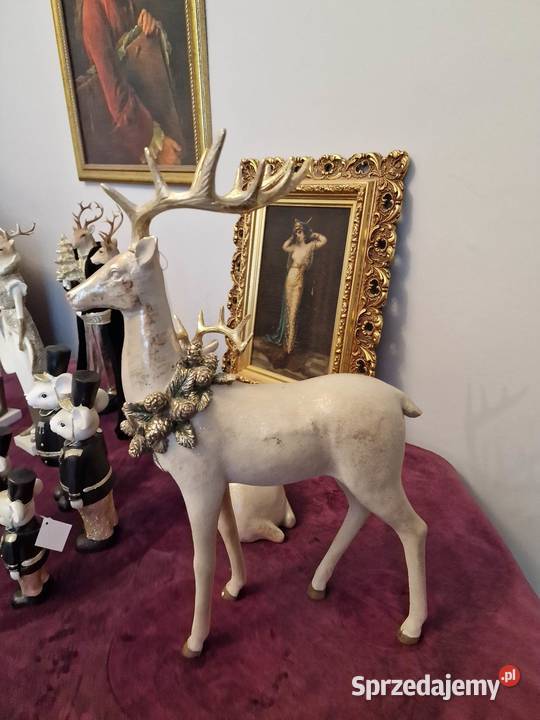 Figurka RENIFER stojący z szyszkami 505 Boże Narodzenie Skierniewice sprzedam