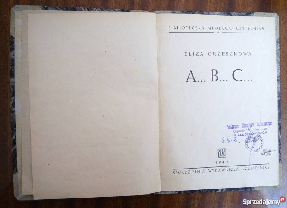 Eliza Orzeszkowa A B C 1947 Parczew