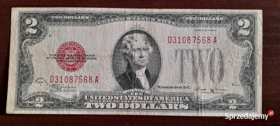 2 dolary usa 1928 e mazowieckie Warszawa