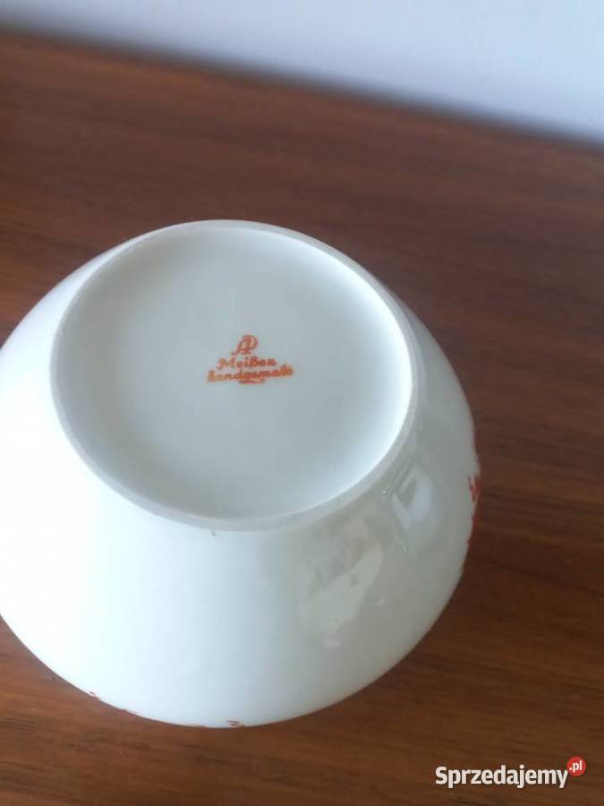 Wazon porcelanowy PGH Meissen czerwony smok Ming Toruń