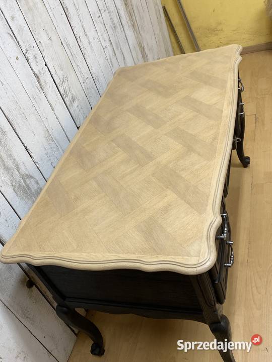 Biurko dębowe odnowione Francja II pół XX wieku Poznań