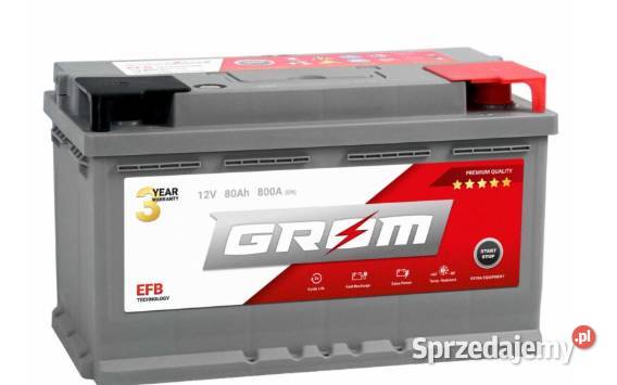 Akumulator 80Ah 800A GROM EFB STARTSTOP Prawy