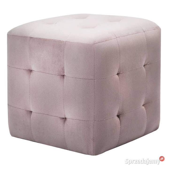 Pufy 2 różowe 30 x 30 x 30 aksamit WM278388 mazowieckie Warszawa sprzedam