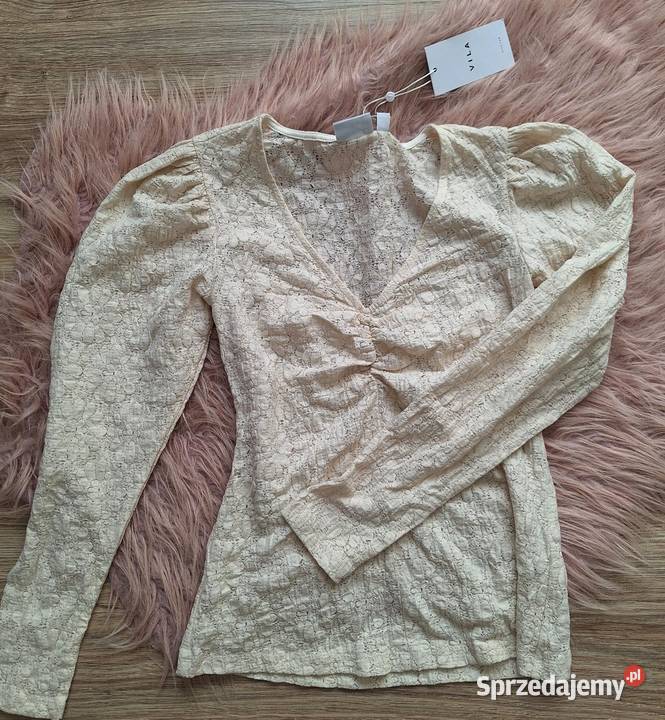 Ażurowa koronkowa bluzka z długim rękawem długi Kraków sprzedam