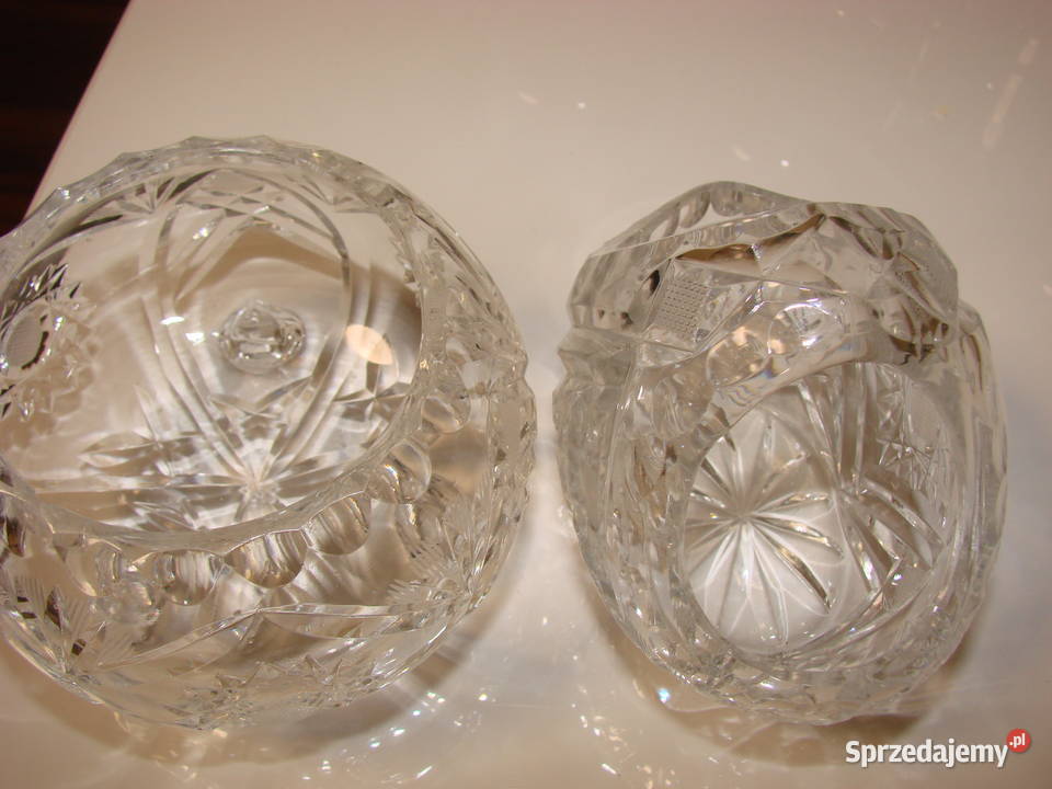 kryształowy koszyk bombonierka PRL Pruszcz Gdański