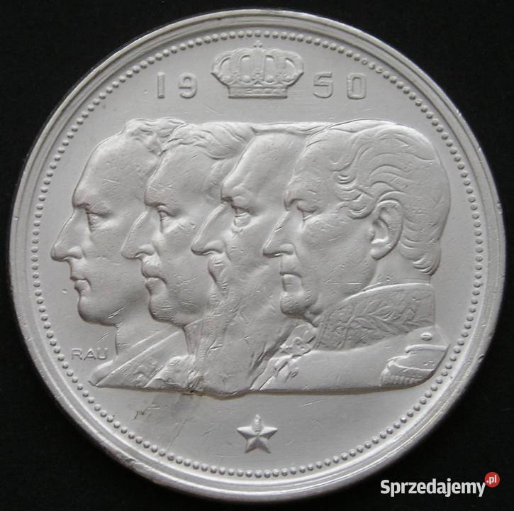 BELGIA 100 FRANKÓW 1950 KRÓLOWIE SREBRO Łódź