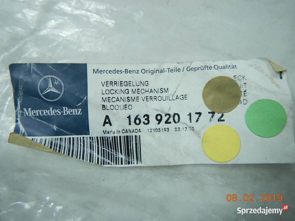 MECHANIZM BLOKUJĄCY OPARCIE LEWY TYŁ MERCEDES