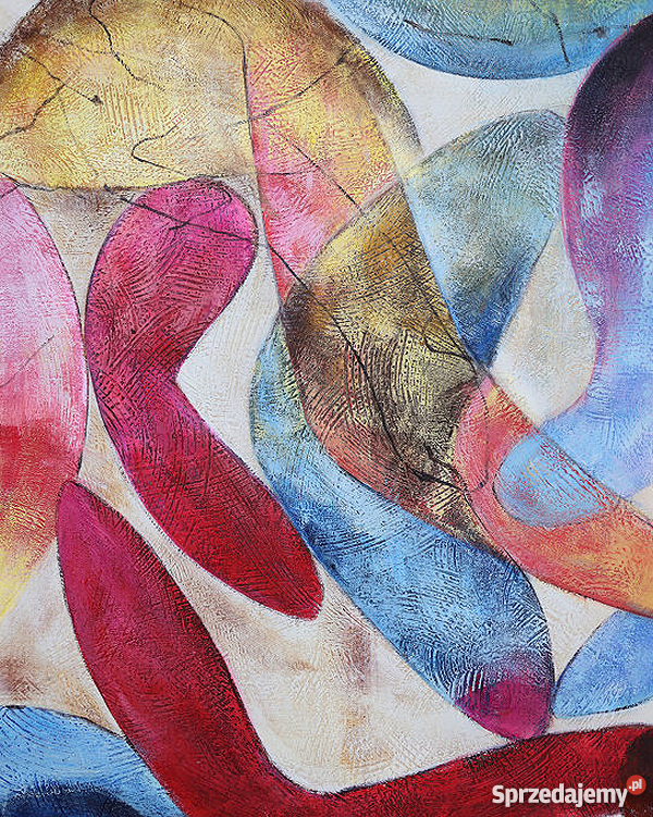 Obraz olejny abstrakcja gruba faktura farby sprzedam