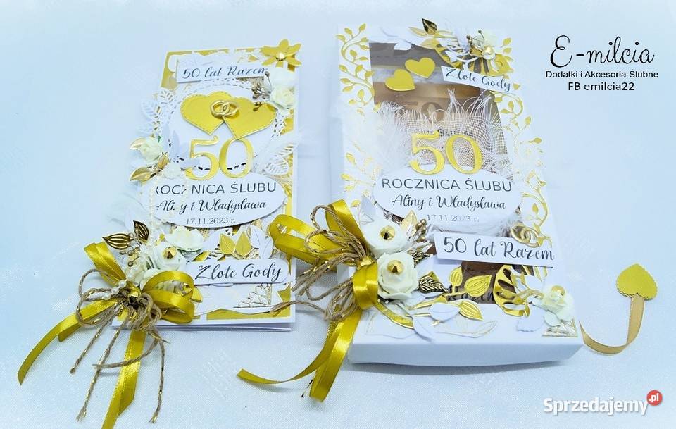 Kartka DL z życzeniami w pudełku z okazji 50 Zielona Góra