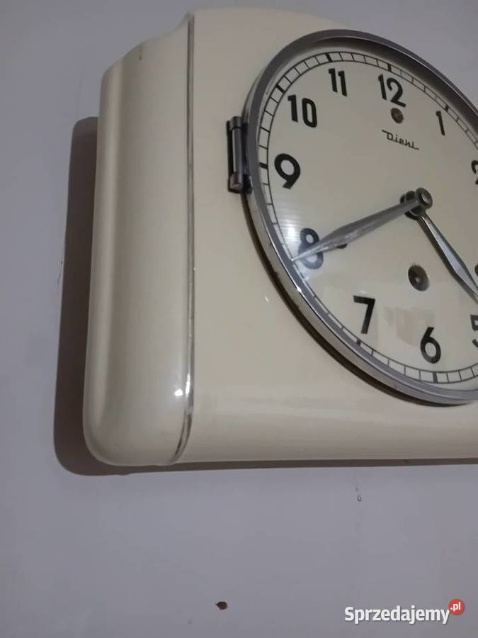 Zegar stary porcelanowy Diehl lata 60 Giżycko