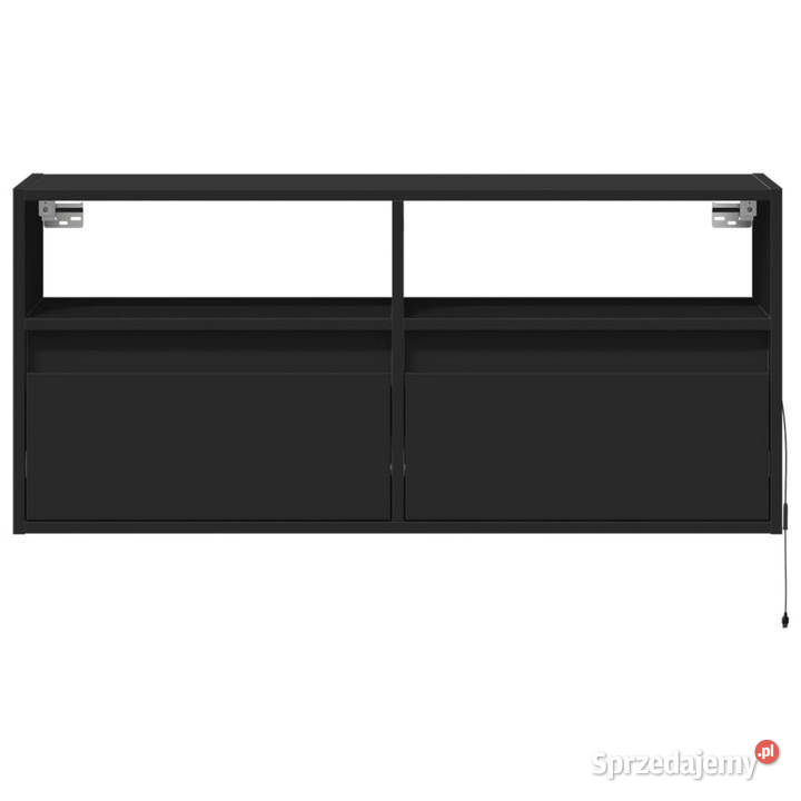 Ścienna szafka TV z LED czarna 100x31x45 Warszawa