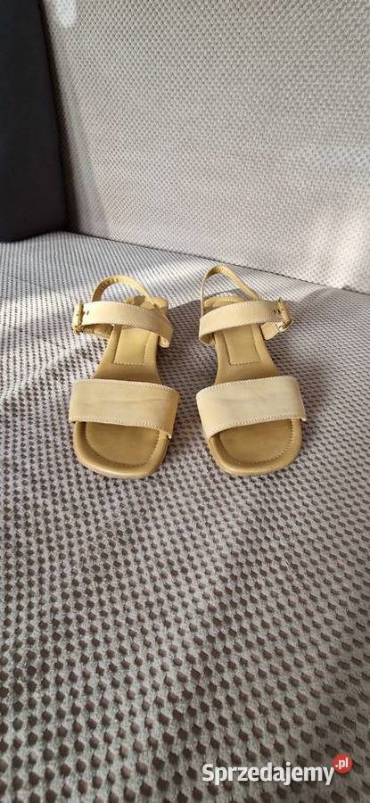 sandały skóra naturalna beżowe 39 beż Kraków