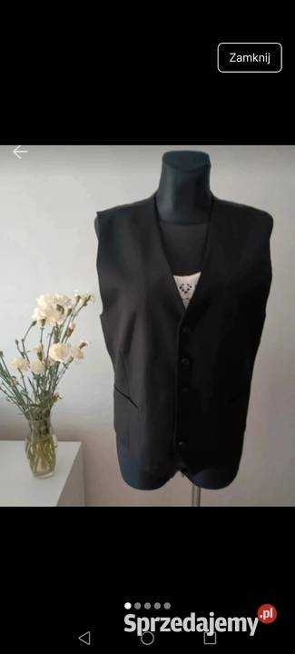 Elegancka kamizelka wełniana wool czarna o kroju czarny Krosno