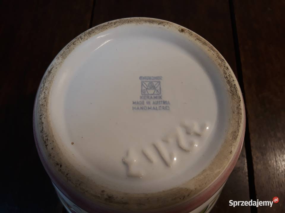 Doniczka ceramiczna Gmundner Austria ręcznie wielokolorowy Olkusz