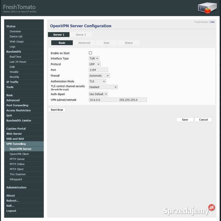 Asus RTAC56u Tomato VPN webserver printserver Łódź