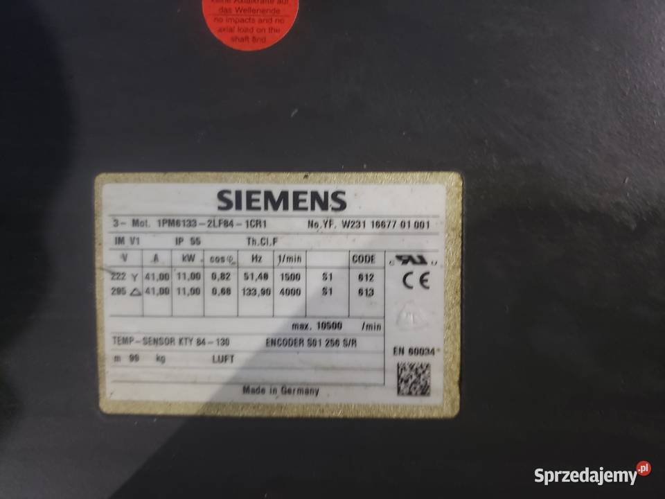 Sprzedam 2 serwonapedy SIEMENS do wrzeciona Chochołów