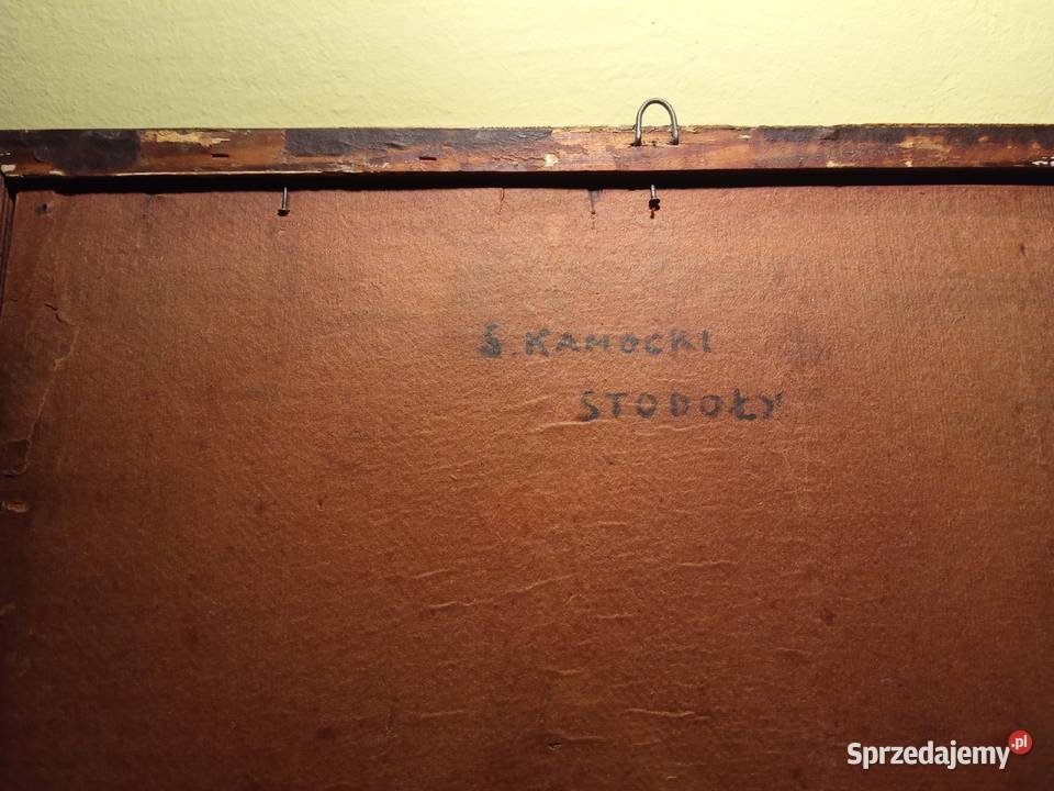Stary obraz olejny Stodoły Stanisław Kamocki Kraków