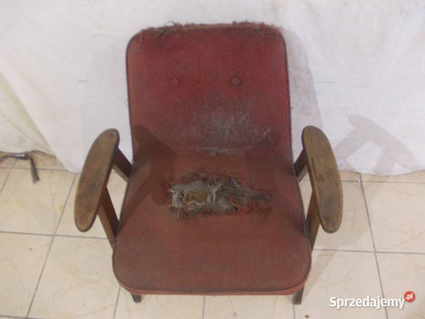 Stary fotel Chierowski 366 oryginał PRL vintage śląskie Bielsko-Biała