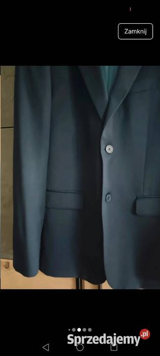 Marynarka Wełniana granatowa oversize o męskim podkarpackie Krosno