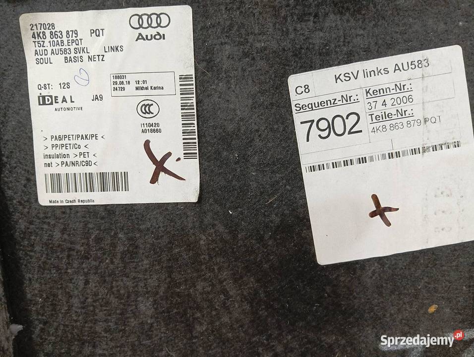 TAPICERKA BOCZEK BAGAŻNIKA LEWY TYŁ 4K 4K8863879