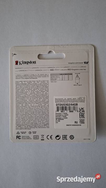 DataTraveler microDuo 3 G2 Kingston 64 GB Pojemność 64GB+ Zielona Góra