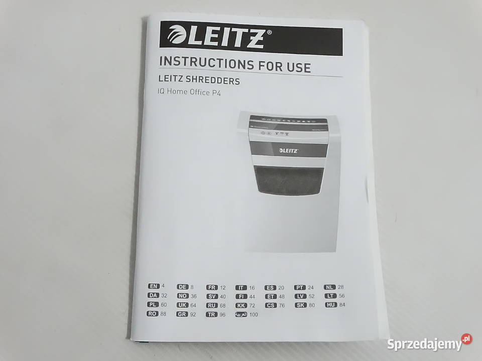Niszczarka Leitz IQ Home Office P4 Stan Do 10 Biłgoraj