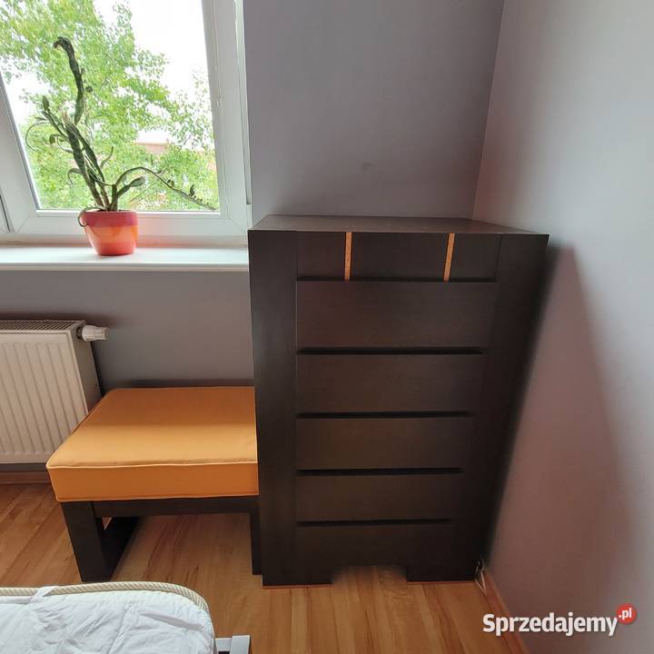 Komplet sypialniany łóżko szafa komoda pufa Poznań