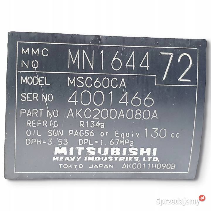 SPRĘŻARKA KLIMATYZACJI Mitsubishi Colt 15 16V lubelskie Chełm sprzedam