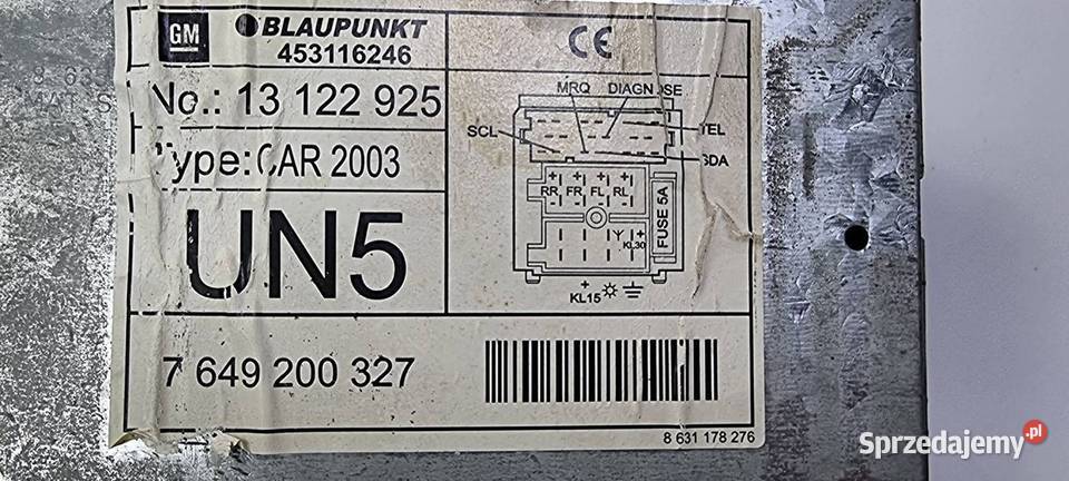 RADIO OPEL MERIVA A 453116246 kujawsko-pomorskie Lipno