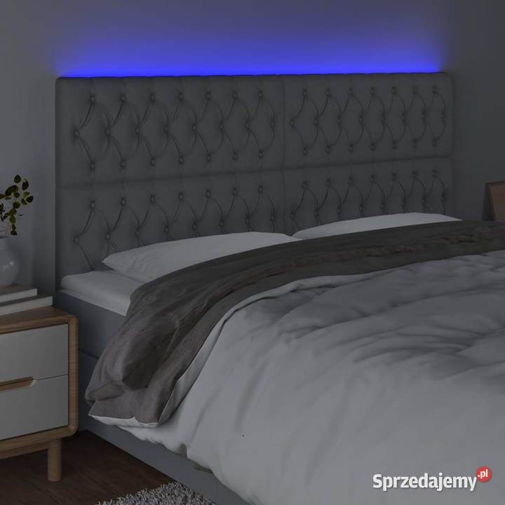 Zagłówek do łóżka z LED jasnoszary 180x7x118128 Warszawa