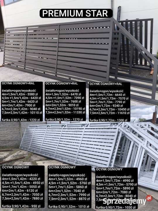 Brama przesuwna palisada 400x172 ocynk Bramy Margonin sprzedam