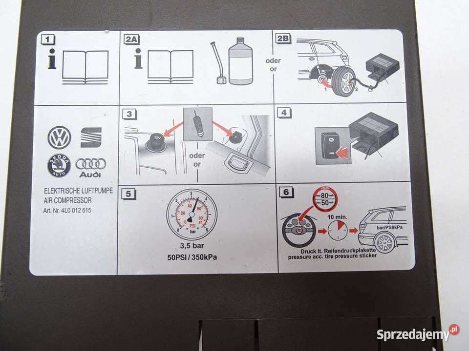 KOMPRESOR POMPKA DO KÓŁ KOŁA 4L0012615 AUDI Q5 małopolskie