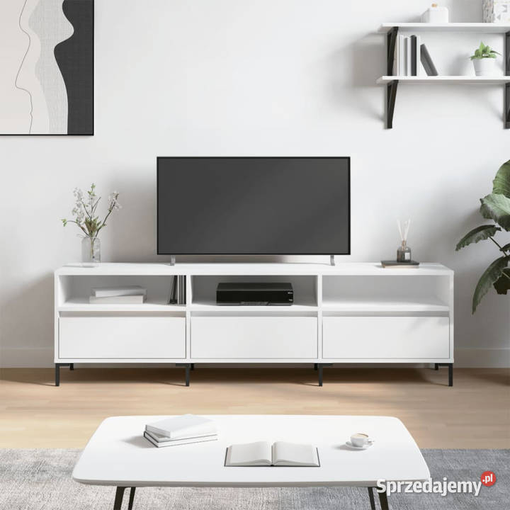 Szafka pod TV biała 150x30x445 materiał Warszawa