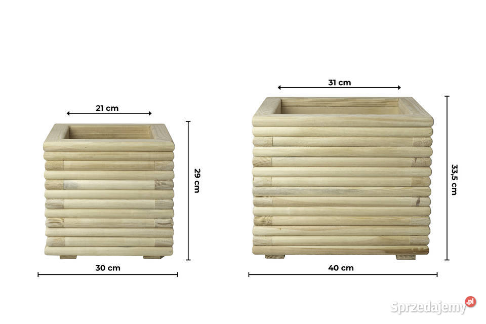Donice nowoczesne 3D drewniane Zestaw 2 donic Kalety sprzedam