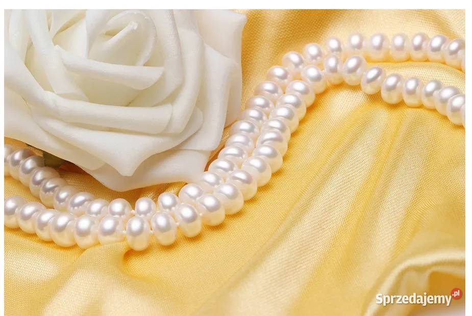 Naszyjnik kolia z pereł perły białe prawdziwe Szczecin