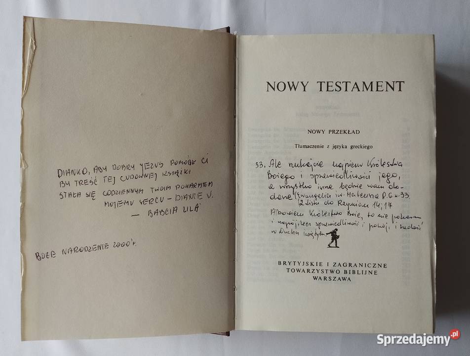 NOWY TESTAMENT i PSALMY podlaskie Hajnówka sprzedam