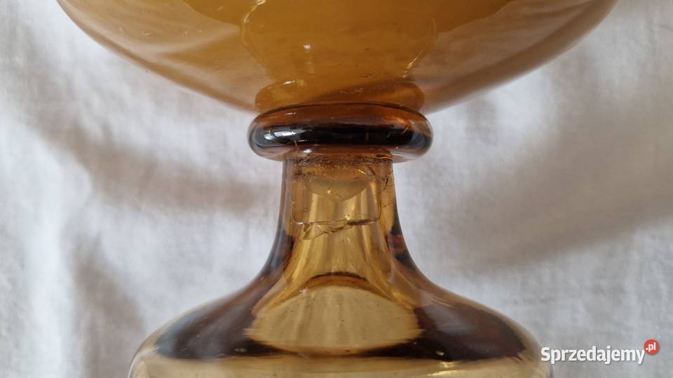 Wazon na nodze Jerzy SłuczanOrkusz vintage PRL Porcelana i szkło Warszawa