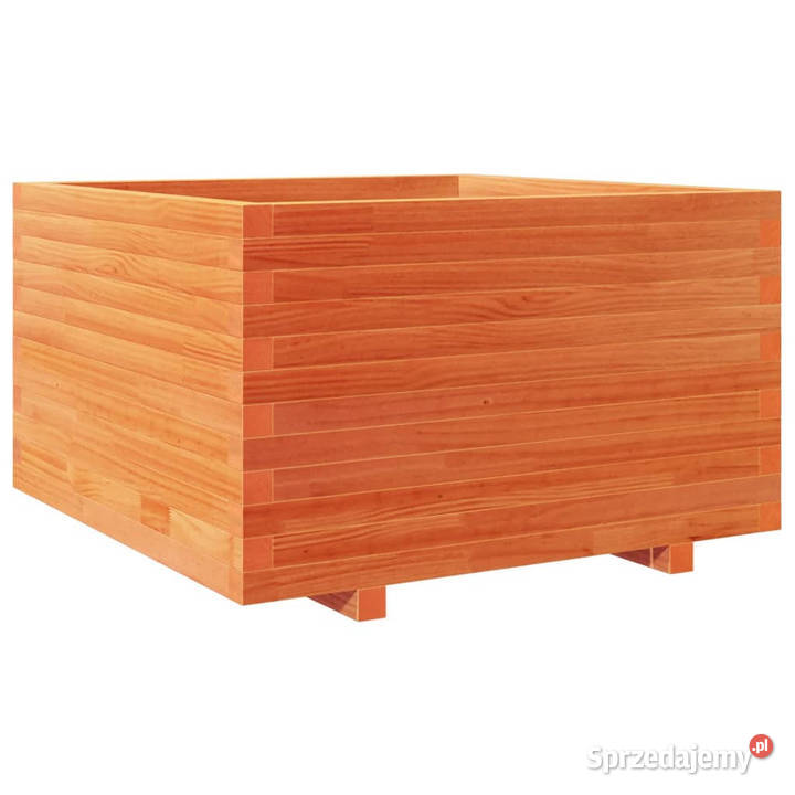Donica ogrodowa woskowy brąz 80x80x495 drewno Donice
