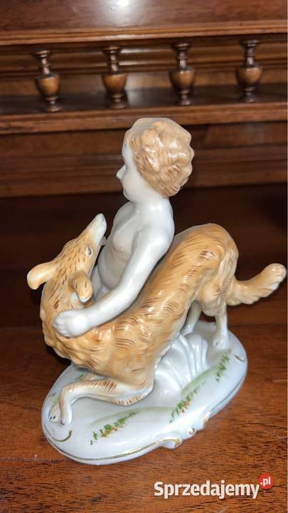 Figurka Putto z chartem Syg Import pomorskie Gdańsk