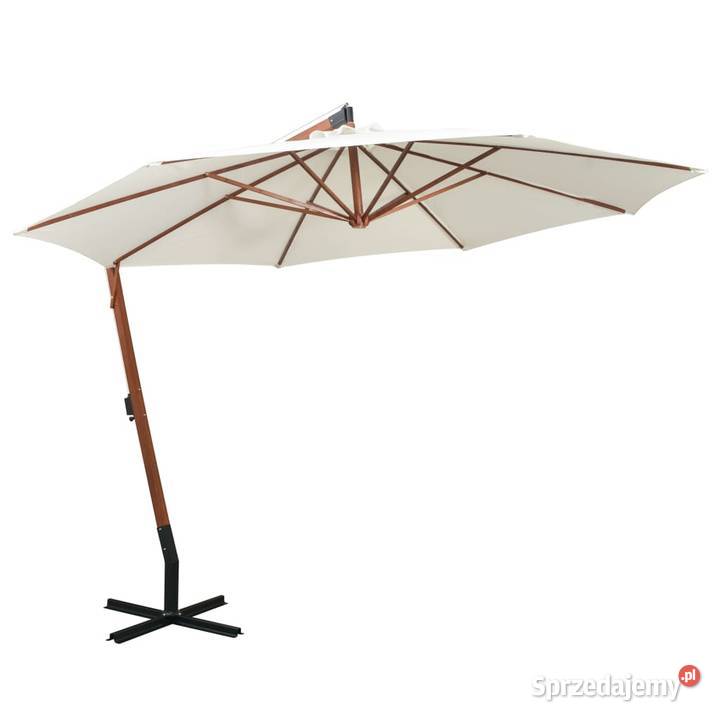Parasol ogrodowy wiszący 350 drewniany