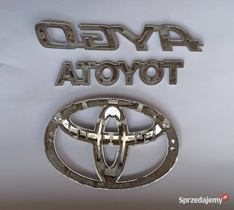 Napis emblemat Toyota Aygo 0514r kujawsko-pomorskie Lipno
