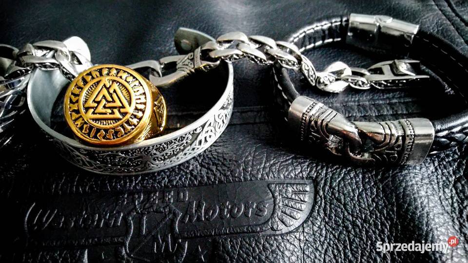 Valknut nordycki sygnet pierścień wikinga mazowieckie Sochaczew