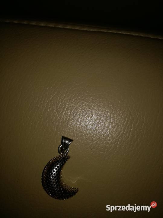 Srebrny ażurowy księżyc na srebrnym łańcuszku Naszyjniki Warszawa sprzedam