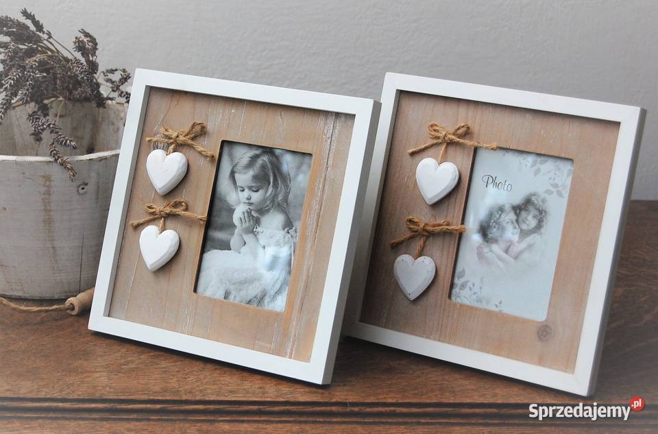 Ramka do zdjęć shabby chic drewniana z