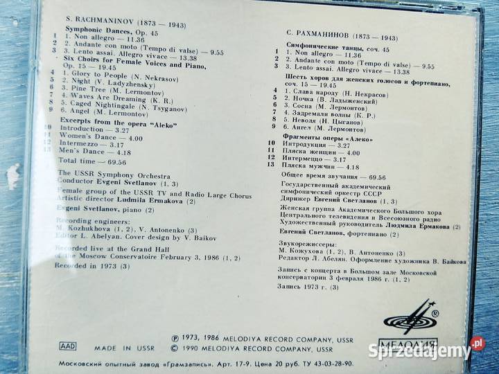 Rachmaninov Symphonic Dances księgarnie muzyczne Warszawa